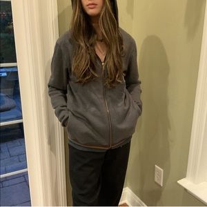 Aviator Nation zip hoodie. Charcoal gray.